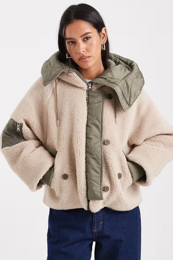 Borg Snorkel Hooded Parka from ASOS DESIGN