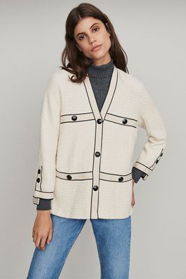Tweed-Style Contrast Jacket