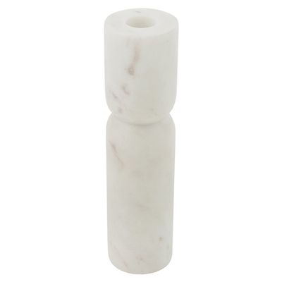 Tall White Marble Taper Candle Holder