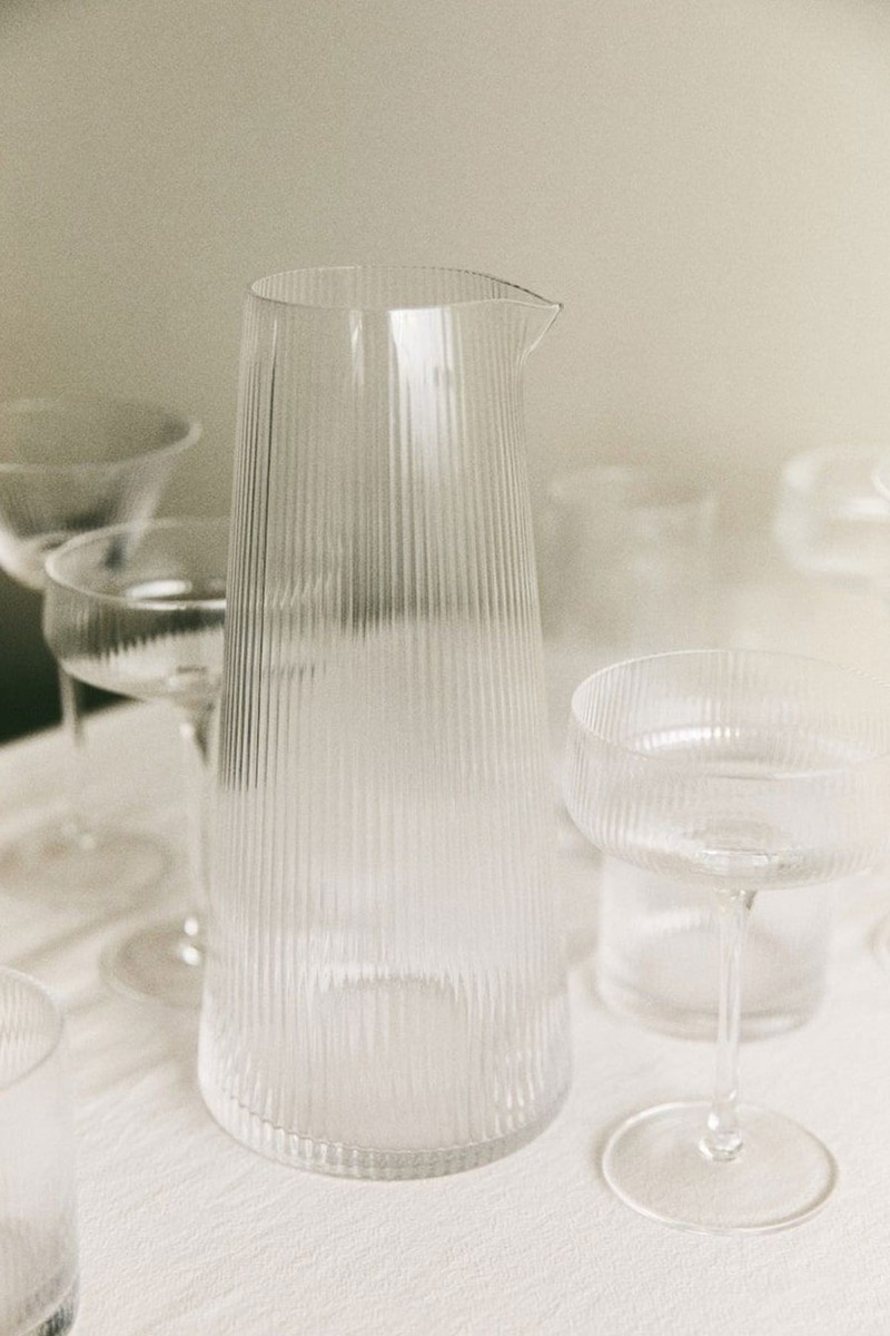 Fluted Glass Carafe