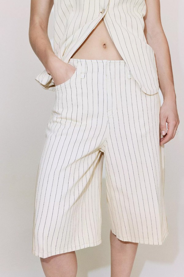 Mid-Rise Striped Bermuda Jorts
