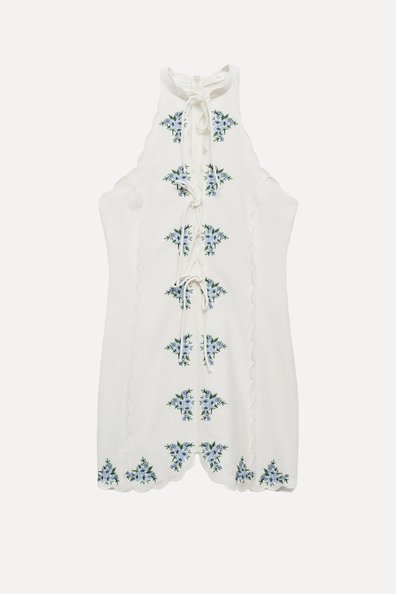 Bow Embroidered Dress from Mango