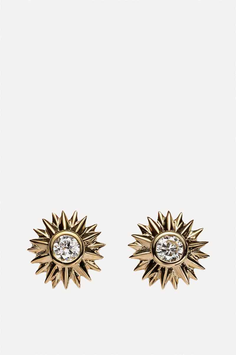 Sunburst 14kt Gold Earrings With Diamonds  from Sydney Evan