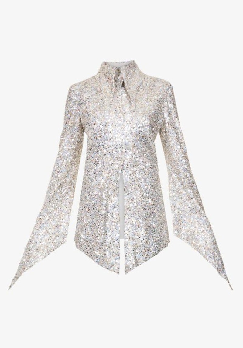 Sangana Loose-Fit Sequin-Embellished Shirt from 16 Arlington