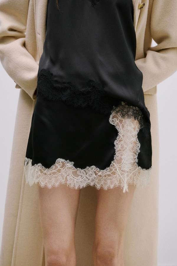 Satin Lace Skirt from Mango