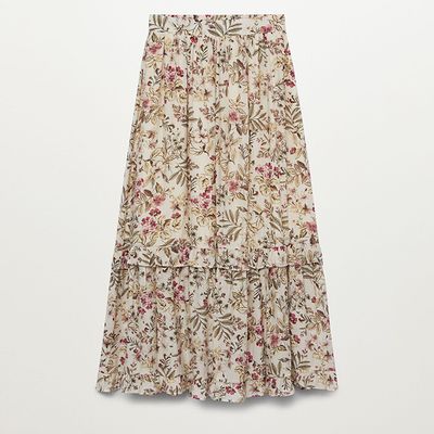 Printed Skirt With Ruffles from Mango