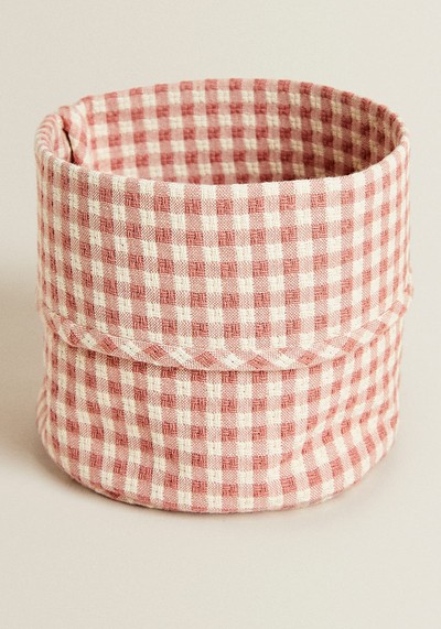 Check Cotton Bread Basket