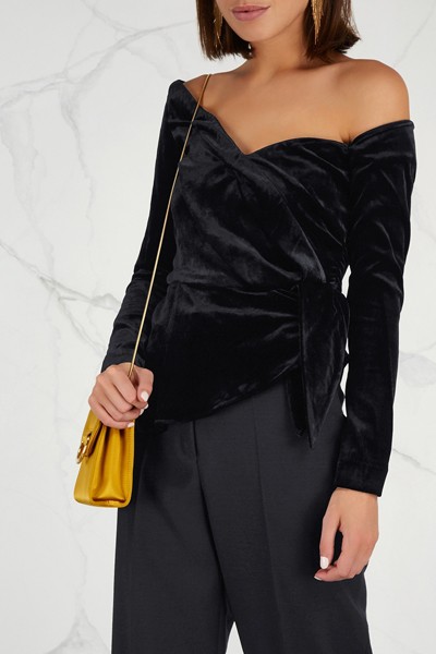 Veronica Asymmetric Velvet Top from Osman