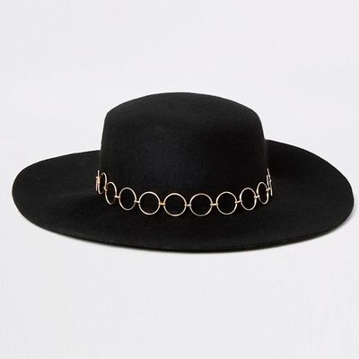 Black Snaffle Trim Fedora Hat