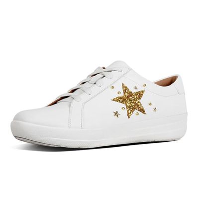 Glitter Star Leather Sneakers