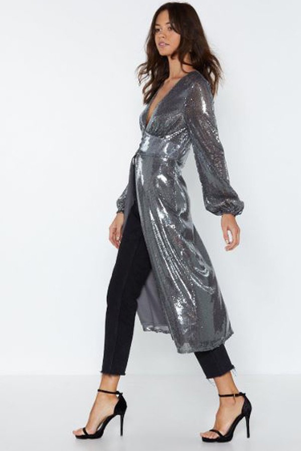 Sequin You Shall Find Longline Top