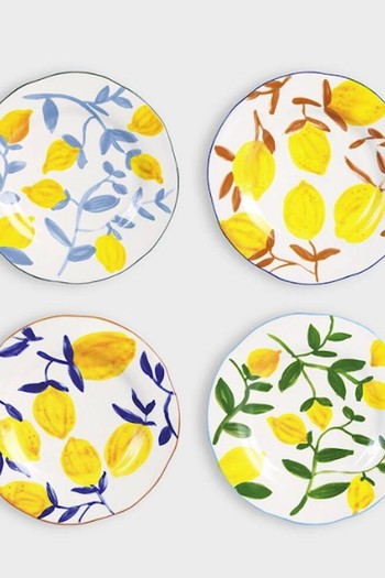 Set Of Four Lemon Twig Plates