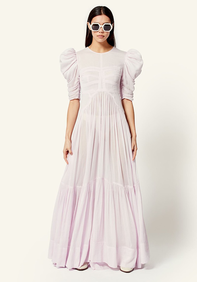 Katici Puffed-Sleeve Cotton-Blend Voile Maxi Dress from Isabel Marant