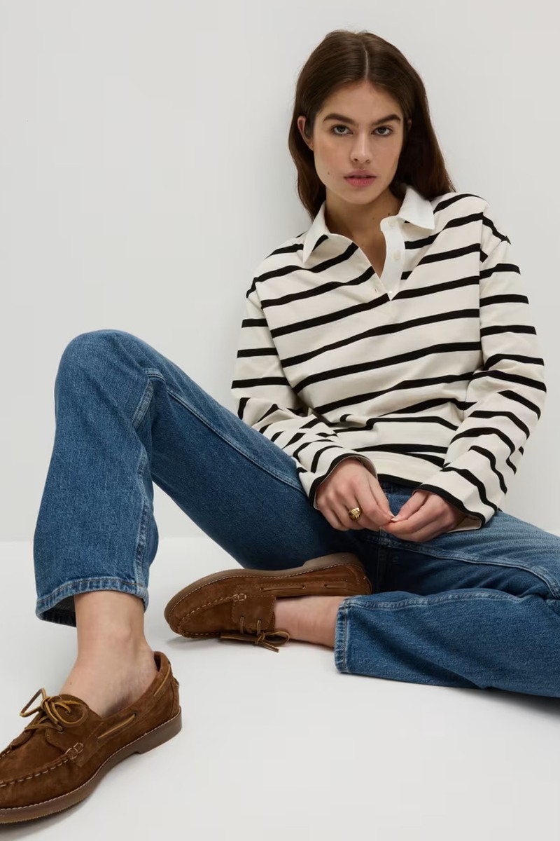 Pure Cotton Striped Rugby Top