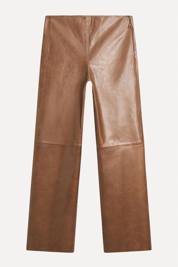 Shiny Nappa Leather Trousers from Massimo Dutti