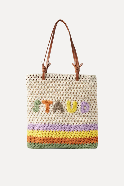 Porte Logo Crochet Tote Bag from STAUD