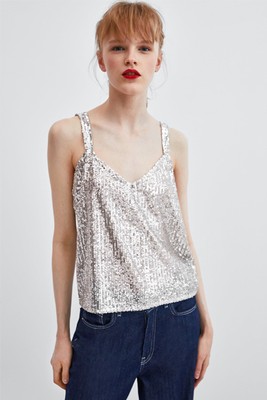 Sequinned T-Shirt from Zara