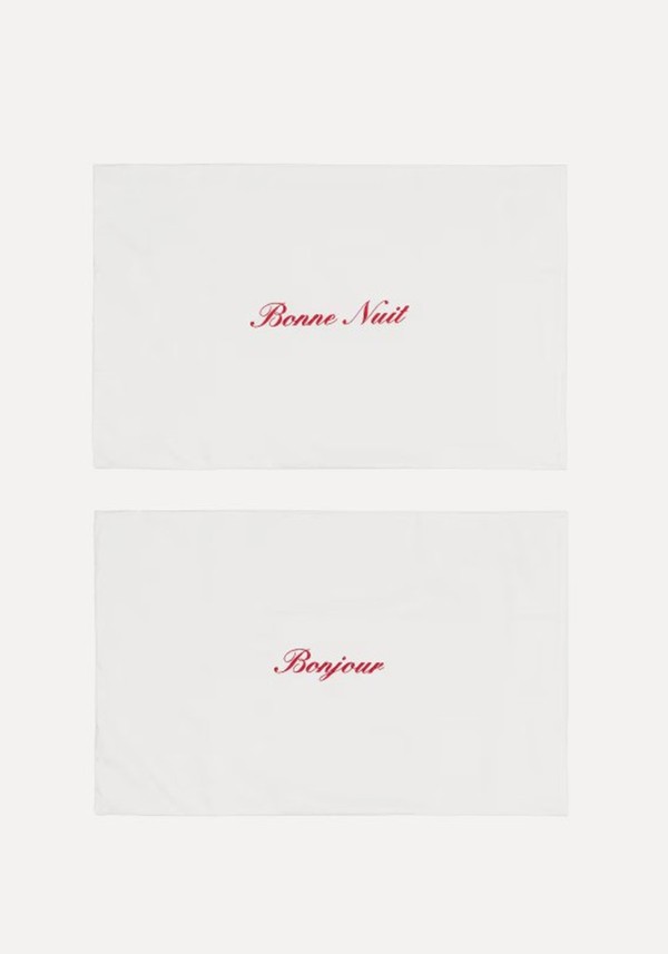 Bonjour & Bonne Nuit Pillowcase Set 