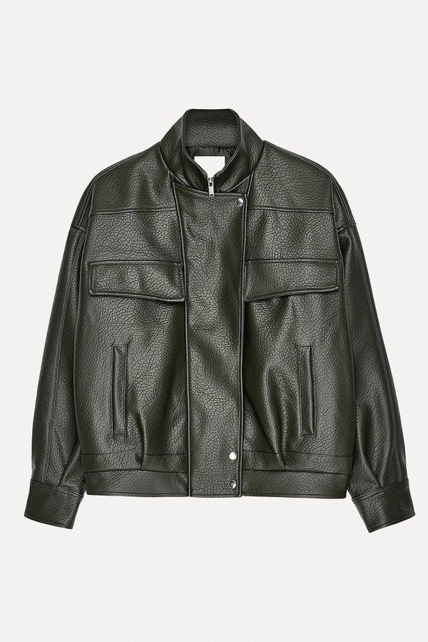 High Neck Faux Leather Jacket from NA-KD