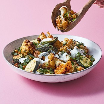 Spiced Courgette, Cauliflower & Chickpea Salad