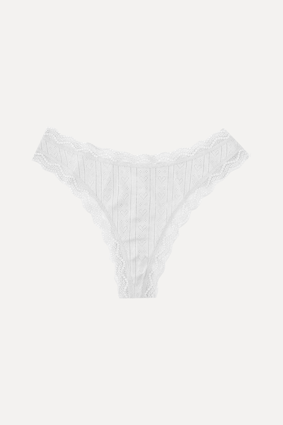 Pointelle Knit Thong from Stripe & Stare