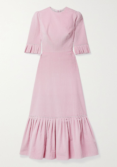 Festival Ruffled Cotton-Corduroy Midi Dress from The Vampire's Wife