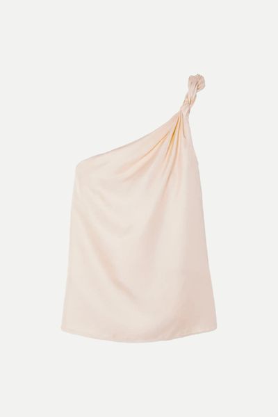 Adiran Twisted One-Shoulder Silk-Twill Top from Lou Lou Studio