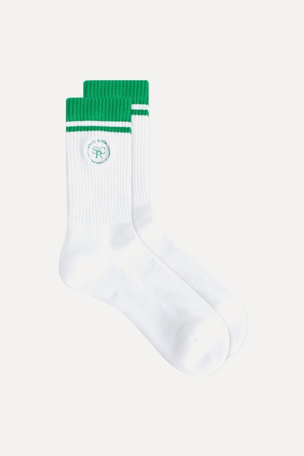 SRHWC Embroidered Socks from Sporty & Rich