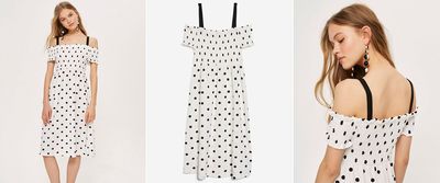 Shirred Strappy Midi Dress, £29