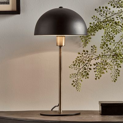 Black Brass Rounded Desk Lamp from Cox and Cox