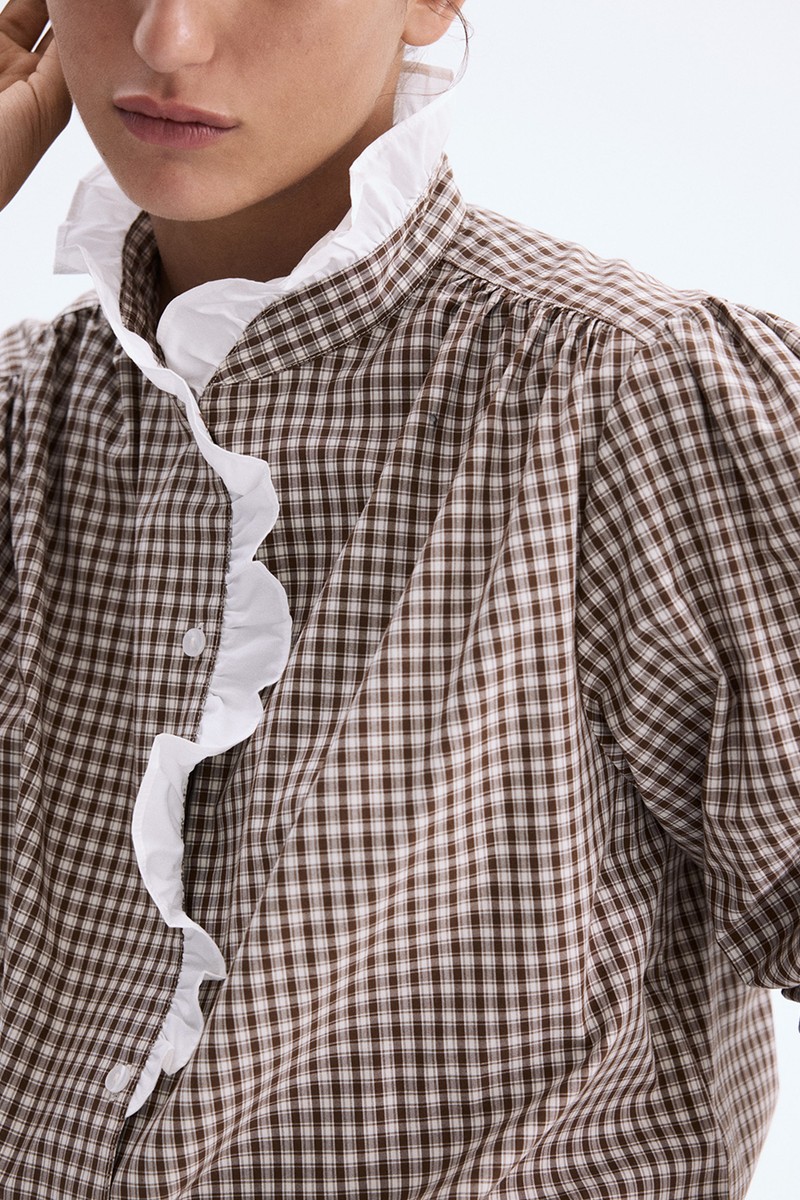 Frill-Trimmed Poplin Blouse from H&M