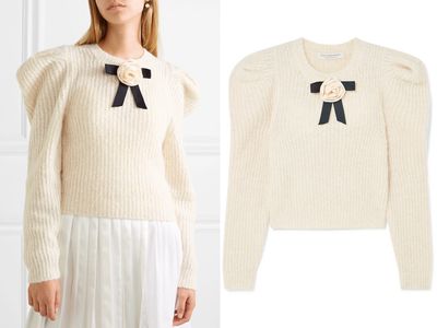 Bow-Embellished Knitted Sweater from Philosophy Di Lorenzo Serafini