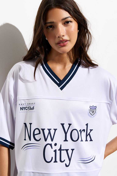 NYC Football Print T-Shirt from New Look