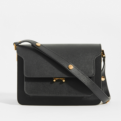 Medium Trunk In Black Saffiano Leather from Marni