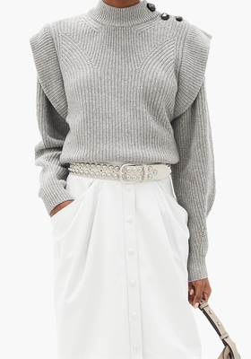 Exaggerated Shoulder Cashmere Sweater from Isabel Marant