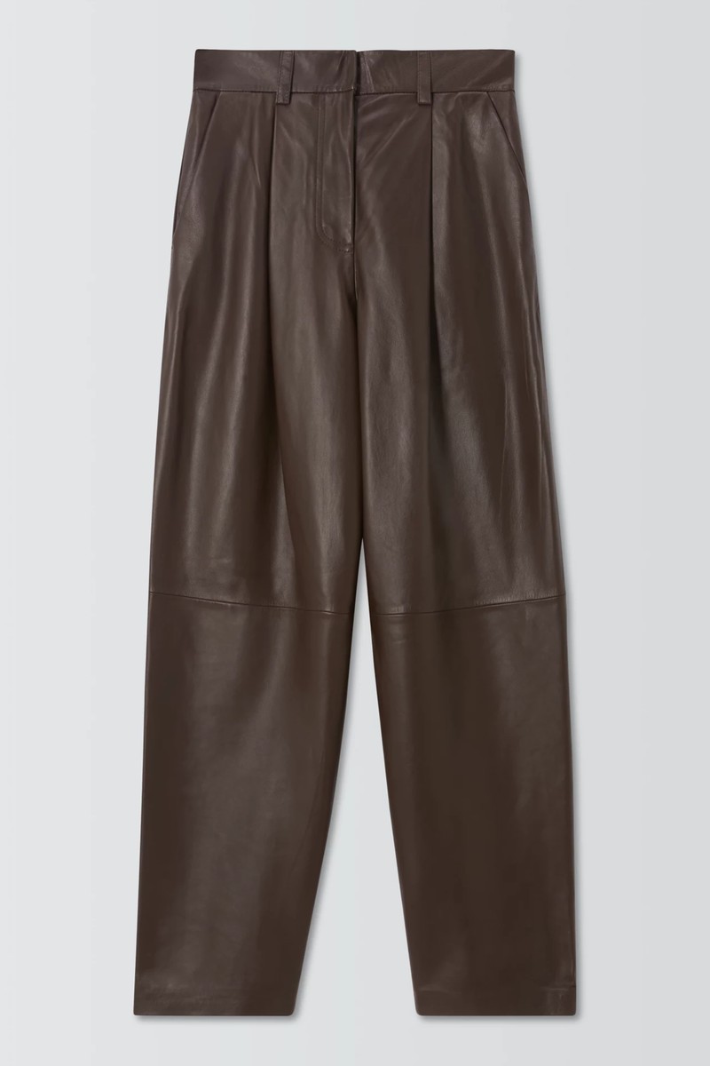 Straight Cut Leather Trousers from John Lewis & Partners