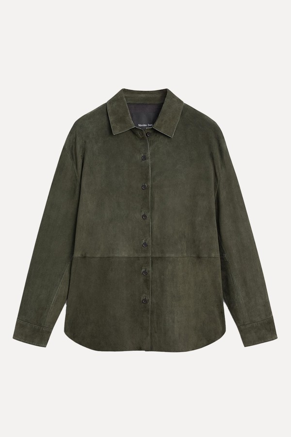 Suede Leather Shirt With Seams from Massimo Dutti