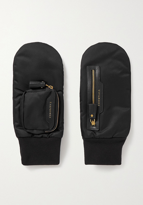 Leather-Trimmed Mittens from Anya Hindmarch