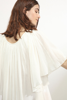 Angel-Sleeve Cotton Cheesecloth Dress from Raey