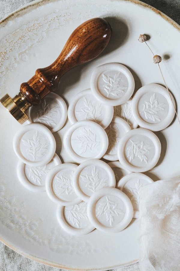 Floral Wax Seals from Lilac & White