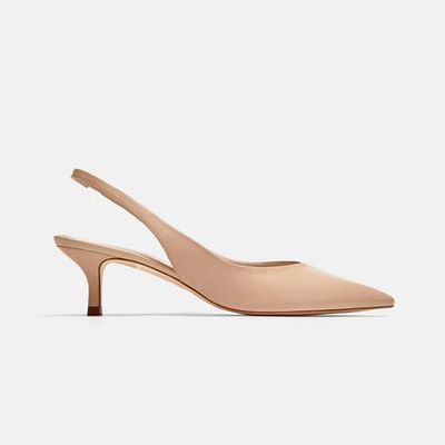Leather Backless High Heel Shoes from Zara