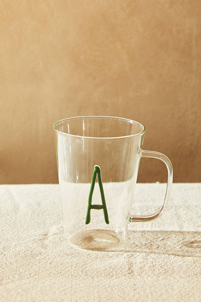 Borosilicate Mug With Initial A, £10.99 | Zara