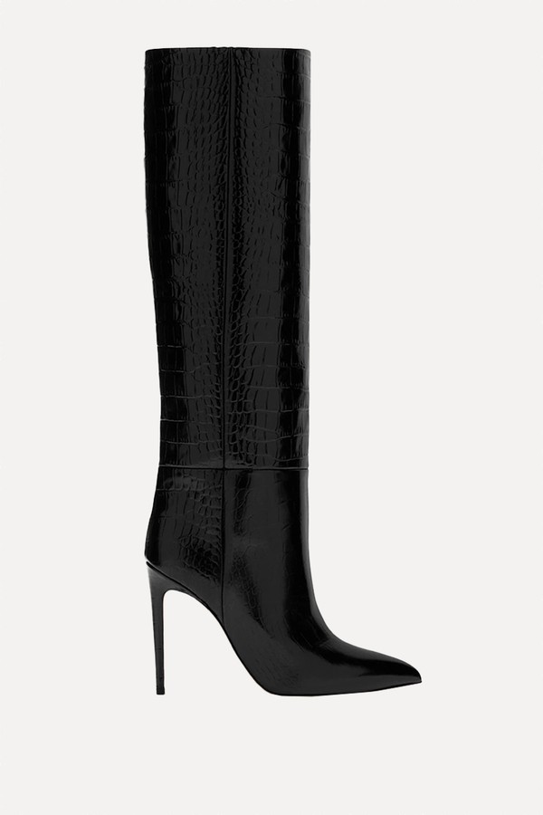 Stiletto 60 Crocodile-Effect Leather Knee-High Boots from  Paris Texas