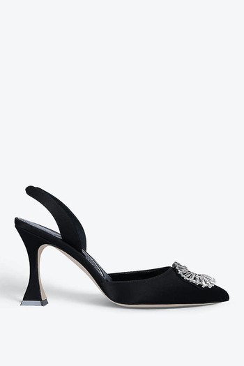 Prietasli Satin Slingback Mules from Manolo Blahnik