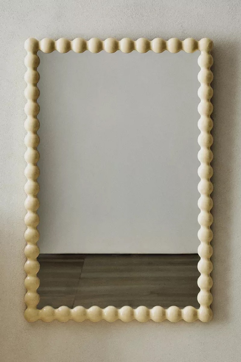 Rectangular Wall Mirror With Wooden Frame
