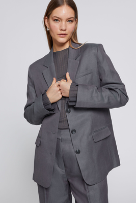Relaxed Single-Breasted Silk Blazer from & Other Stories