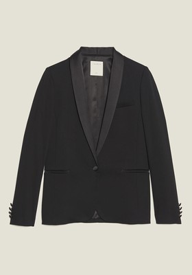 Tuxedo Jacket With Satin Inset from Sandro