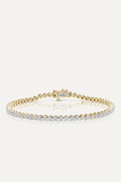 Diamond Tennis Bracelet Rub Over Style 