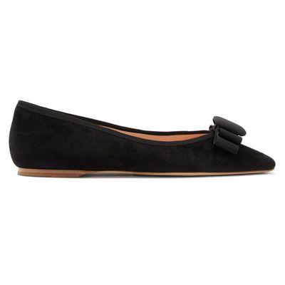 Ace Square-Toe Suede Ballet Flats from Rupert Sanderson