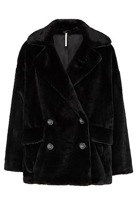 Kate Black Faux Fur Coat from Free People